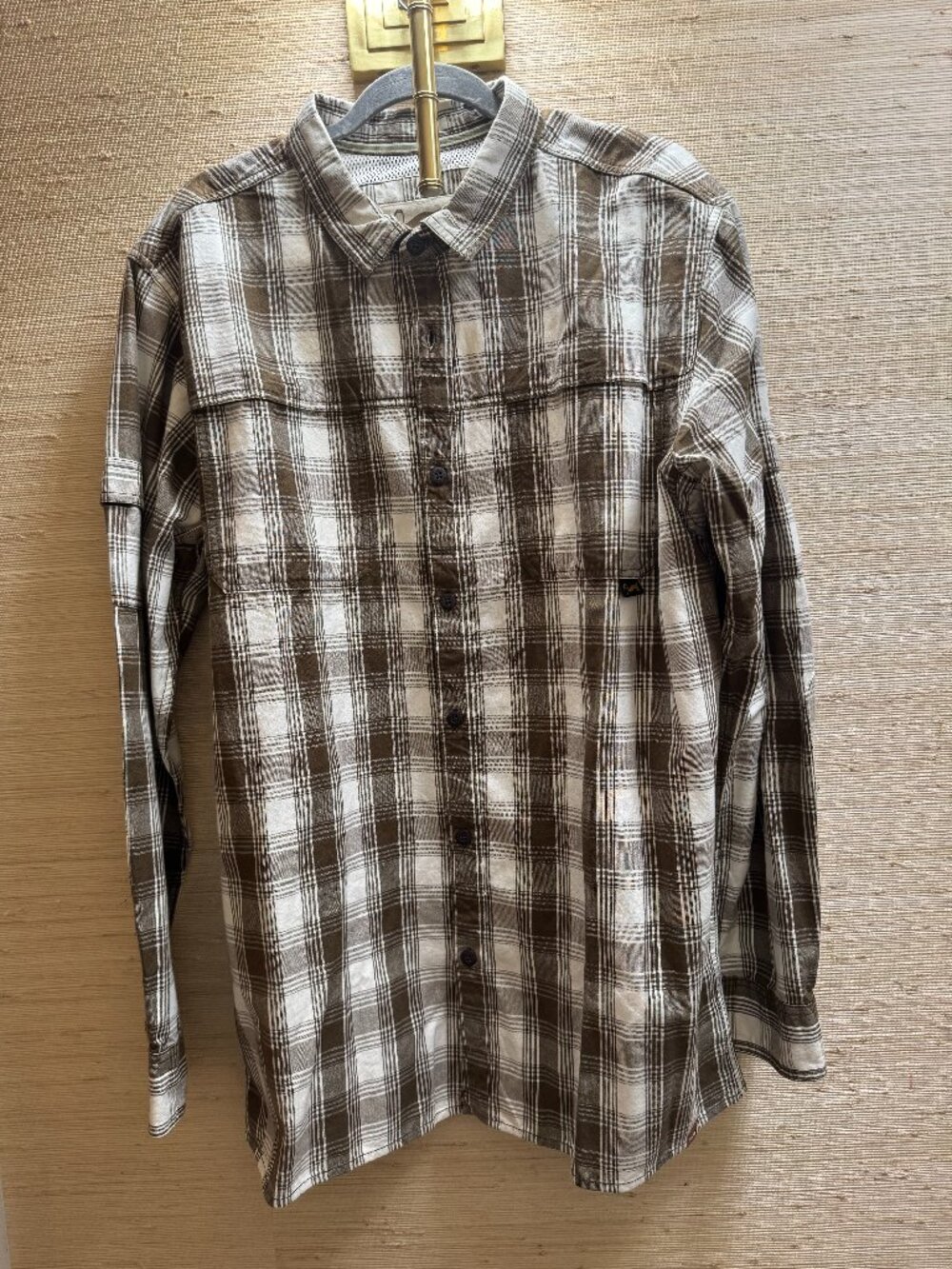 Duxbak Mens XL Brown Plaid Long Sleeve Hunting Outdoor Shirt